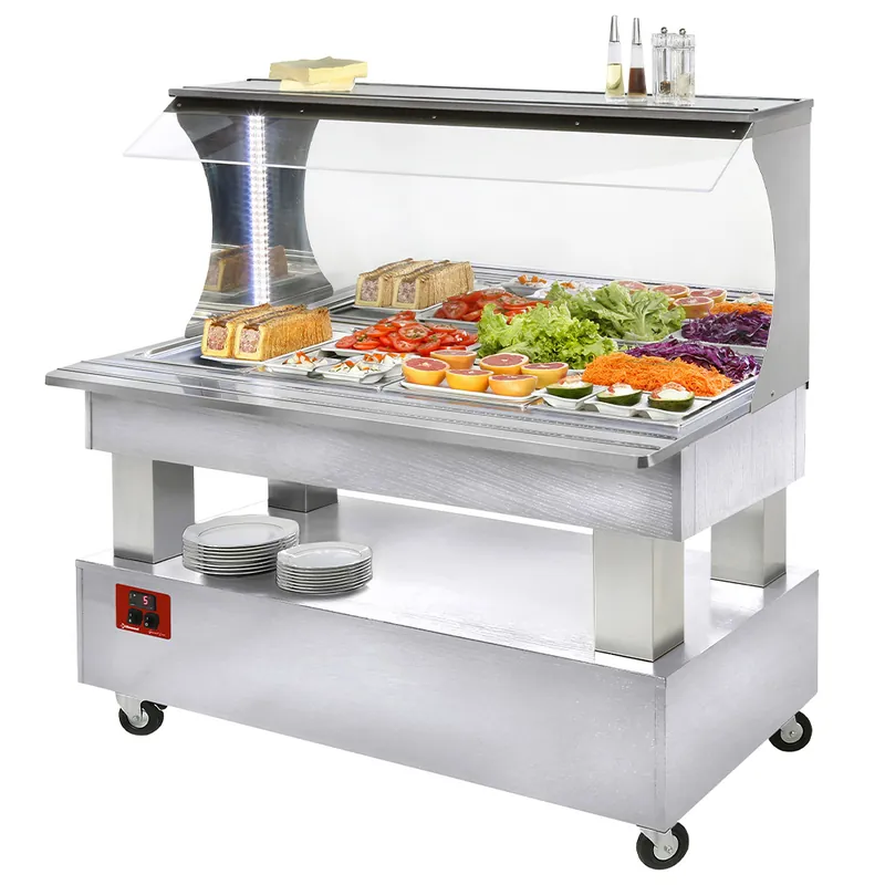 Aanbieding Saladebar wandmodel - 4x 1/1GN - Wit hout