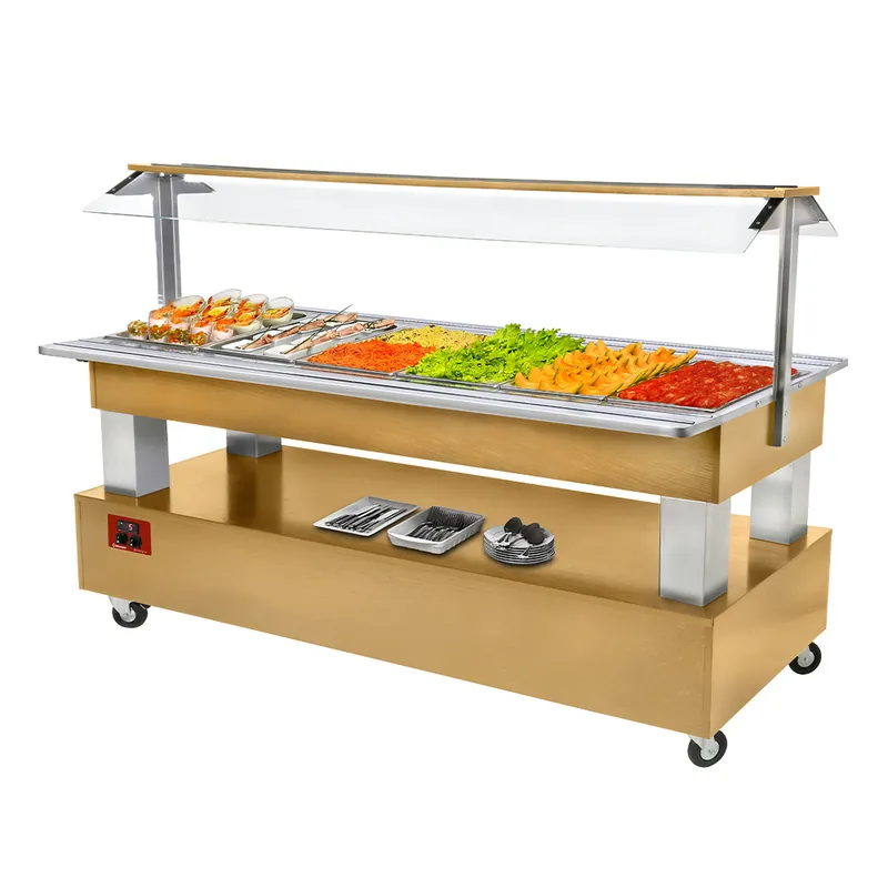 Weekendaanbieding Saladebar 6x 1/1GN - Licht eikenhout