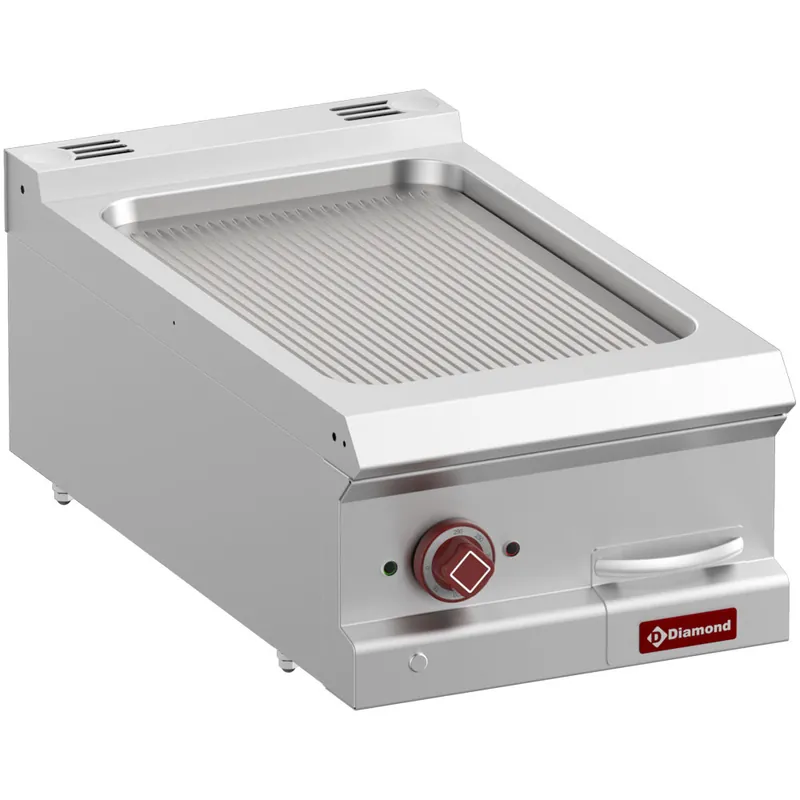 Elektrische bakplaat 400V - 1/1 geribd - 400x730x(h)320mm Laatste Versie