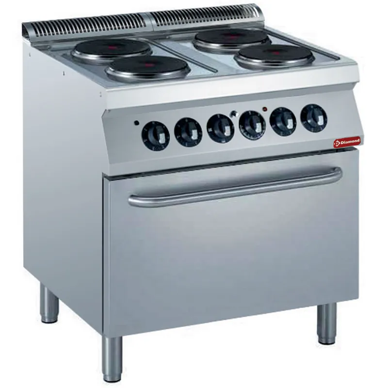 Direct Verzonden Elektrisch fornuis met oven - 4xØ230 - 16,4kW