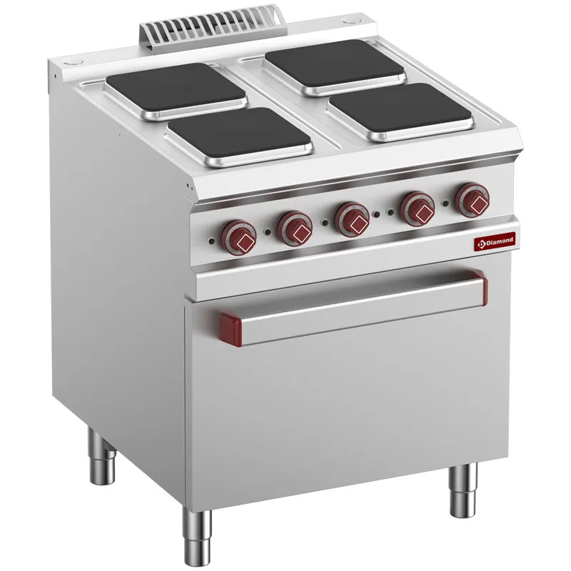 Nieuw Elektrisch fornuis met oven en grill - 4 vierkante platen - 15,7kW/400V