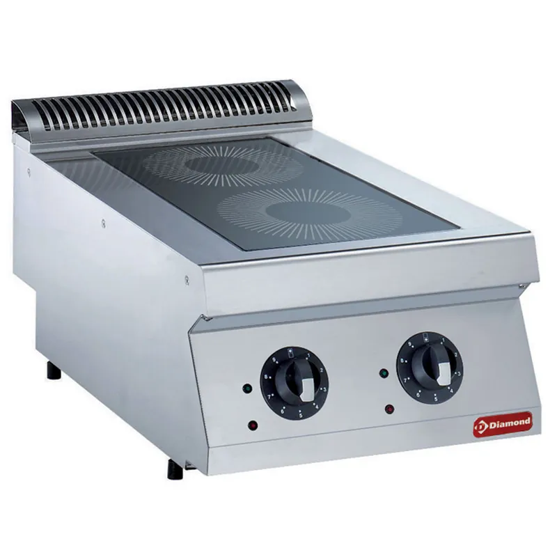 Betrouwbaar Inductie kookplaat 2 zones - 400x730x(h)320mm - 7kW/400V