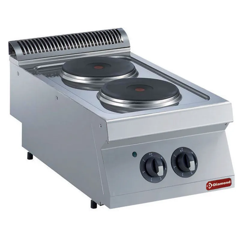 Direct Verzonden Kookplaat elektrisch - 2 ronde platen - 400x730x(h)320mm