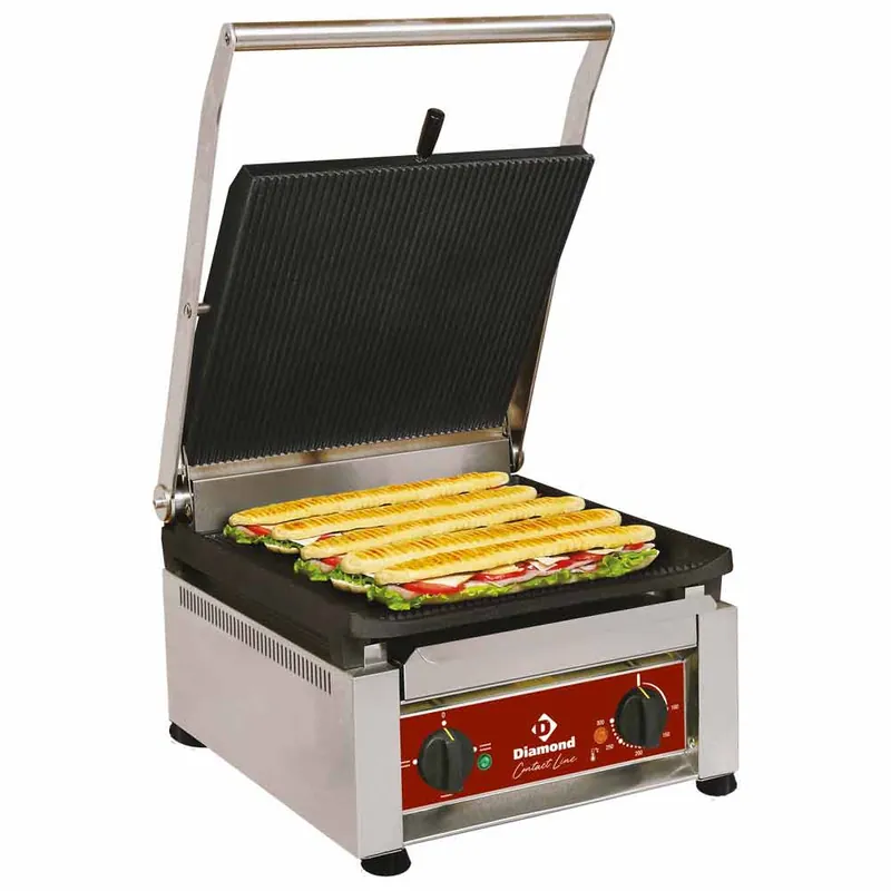 Contactgrill glad/geribt - 410x620x(h)340mm Direct Verzonden