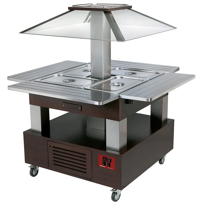 Merkproduct Eiland Buffet gekoeld - 4x 1/1GN - Wengé