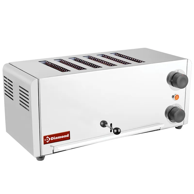 Express Levering RVS broodrooster 6 sleuven - 480x200x(h)240mm