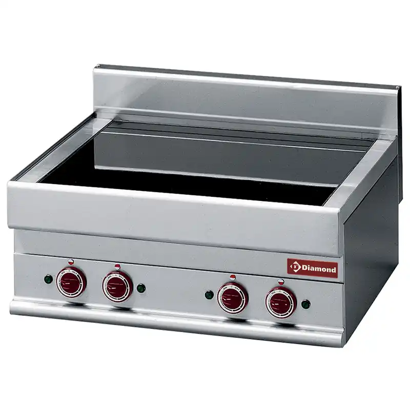 Gecertificeerd Vitrokeramische kookplaat 4 zones - 700x650x(h)380mm - 230V