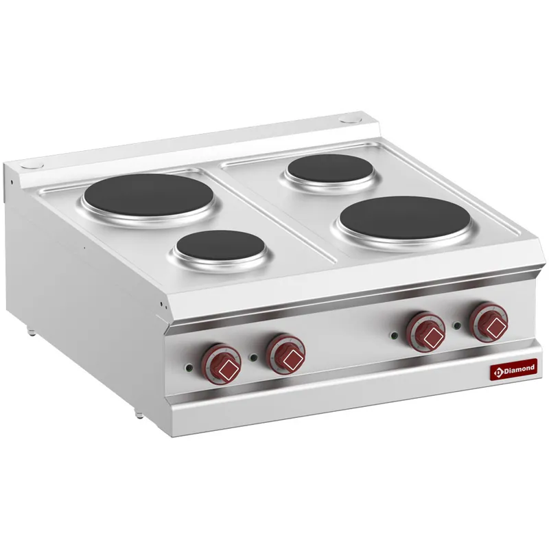 Elektrische kookplaat - 4 ronde platen - 8,2kW/400V Uitverkoop