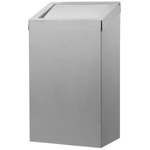 RVS afvalbak 50L - Met pushklep - Vrijstaand of wandmontage Veilige Betaling