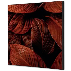 Hete Deal Wanddecoratie botanische bladeren rood - 400x400mm
