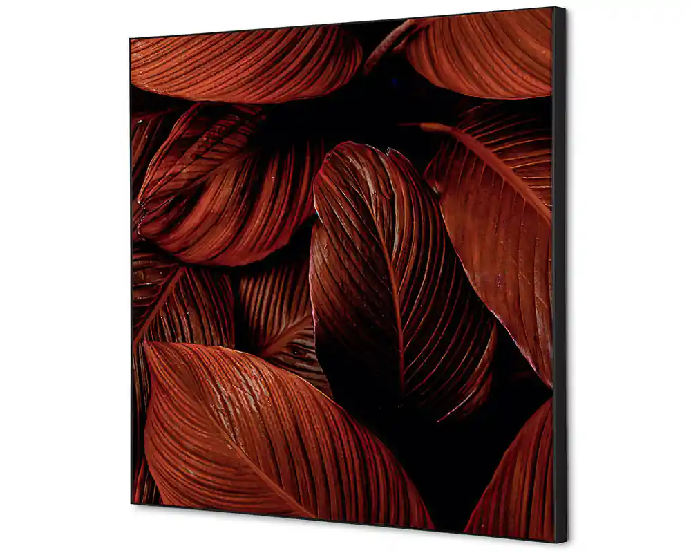 Hete Deal Wanddecoratie botanische bladeren rood - 400x400mm