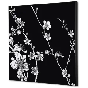 Wanddecoratie Japanse bloesem zwart - 400x400mm Exclusieve Aanbieding