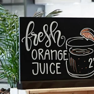 Lage Kosten Krijtbord A4 liggend - Voet zwart
