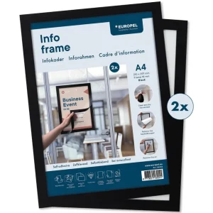 Koop Online Infokader A4 - Zelfklevend - Kader zwart - 2 stuks