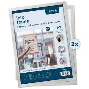 Beperkte Voorraad Infokader A3 - Zelfklevend - Kader zilver - 2 stuks