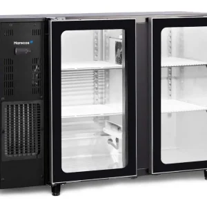 Flessenkoeling 2 glasdeuren Marecos - Zwart - 1455x565x(h)890mm Direct Beschikbaar