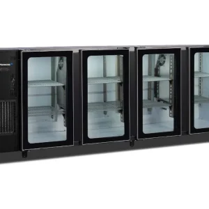Veilige Betaling Flessenkoeling 4 glasdeuren Marecos - Zwart - 2675x565x(h)890mm