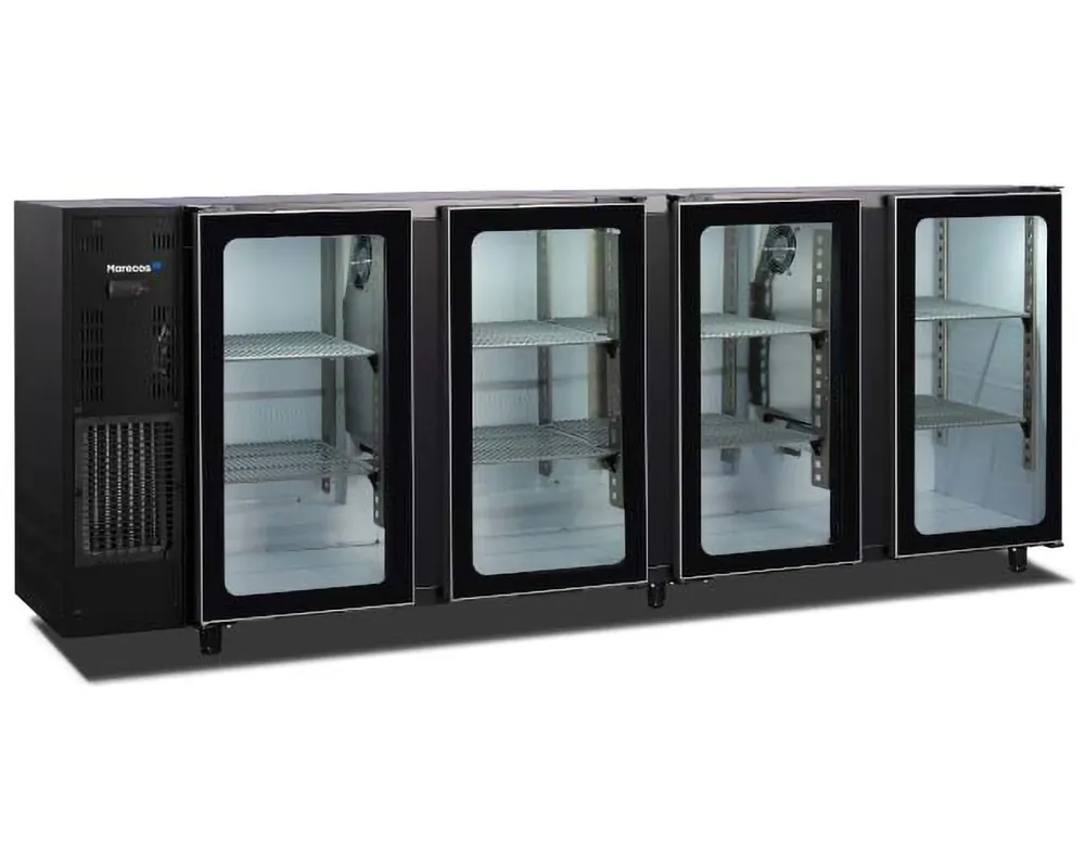 Veilige Betaling Flessenkoeling 4 glasdeuren Marecos - Zwart - 2675x565x(h)890mm