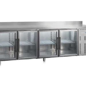 Marecos Softline koelwerkbank - 4 glasdeuren+spatrand - 2500x600x(h)858mm Goedkoop