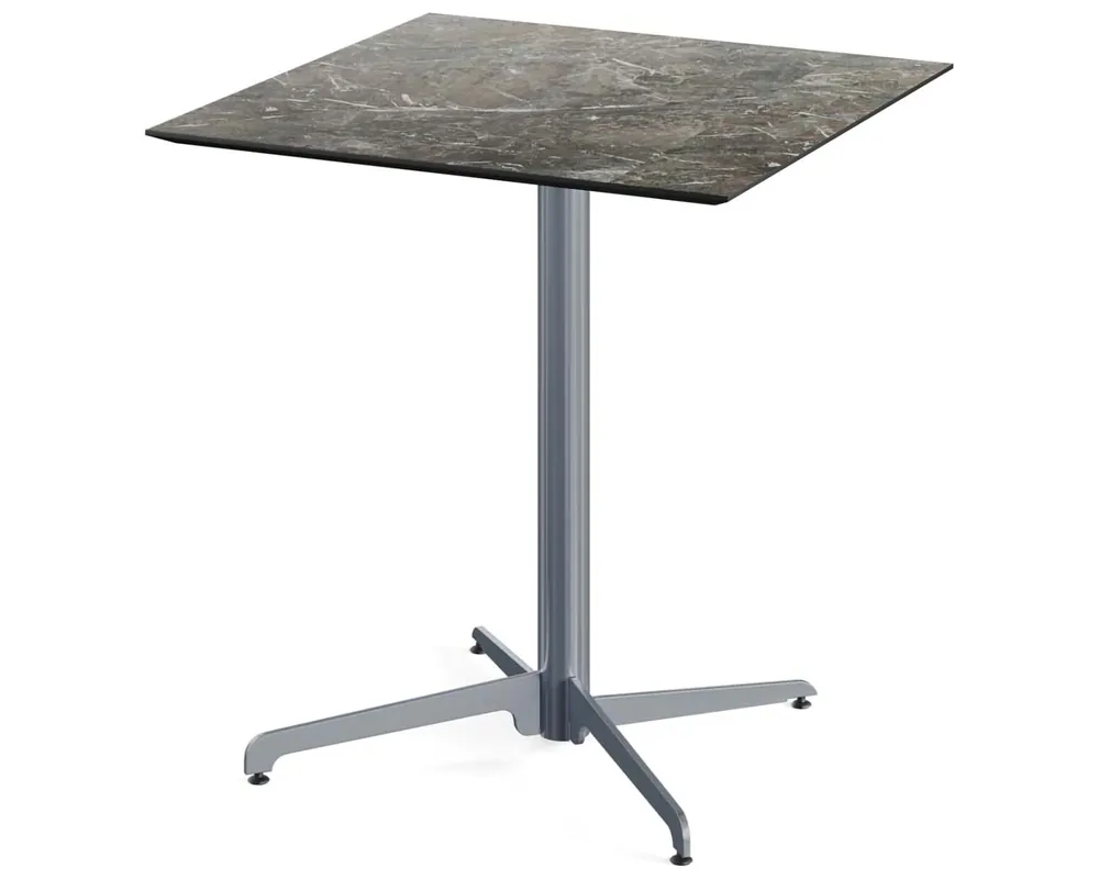 X Cross terrastafel grijs frame + Galaxy Marble HPL tafelblad tafelblad 70x70cm Rechtstreeks Van De Fabrikant
