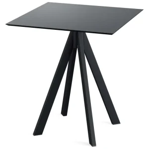 Infinity terrastafel zwart frame + Zwart HPL tafelblad tafelblad 70x70cm Betaalbaar
