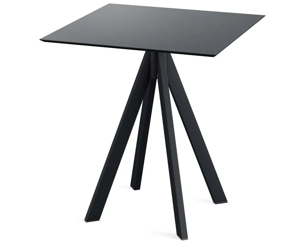Infinity terrastafel zwart frame + Zwart HPL tafelblad tafelblad 70x70cm Betaalbaar