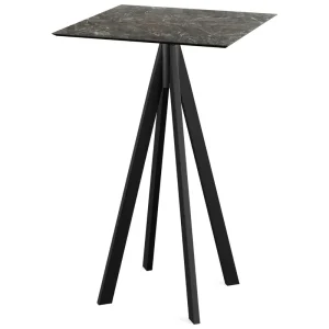 Infinity statafel zwart frame + Galaxy Marble HPL tafelblad 70x70cm Direct Beschikbaar