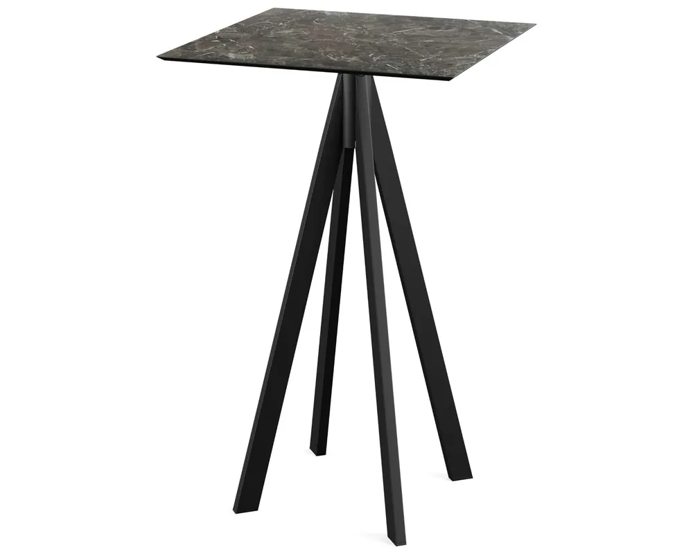 Infinity statafel zwart frame + Galaxy Marble HPL tafelblad 70x70cm Direct Beschikbaar