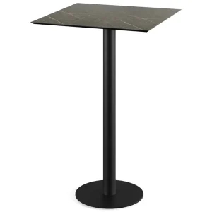 Goedkoop Urban statafel zwart frame + Midnight Marble HPL tafelblad 70x70cm