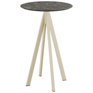 Infinity statafel zand frame + Galaxy Marble HPL tafelblad Ø70cm Favoriet