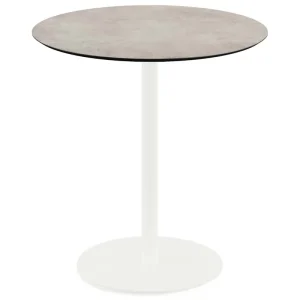 Voordeelprijs Urban terrastafel wit frame + Moonstone HPL tafelblad Ø70cm