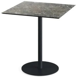 Beste Prijs Urban terrastafel zwart frame + Galaxy Marble HPL tafelblad 70x70cm