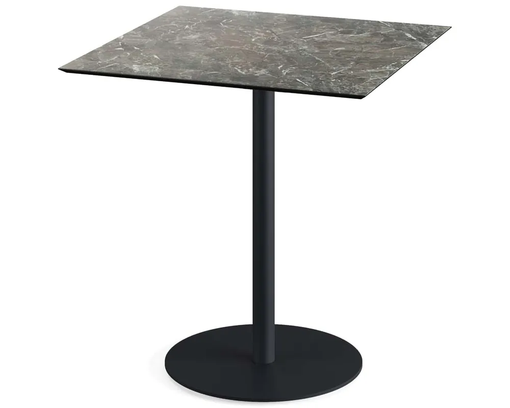 Beste Prijs Urban terrastafel zwart frame + Galaxy Marble HPL tafelblad 70x70cm
