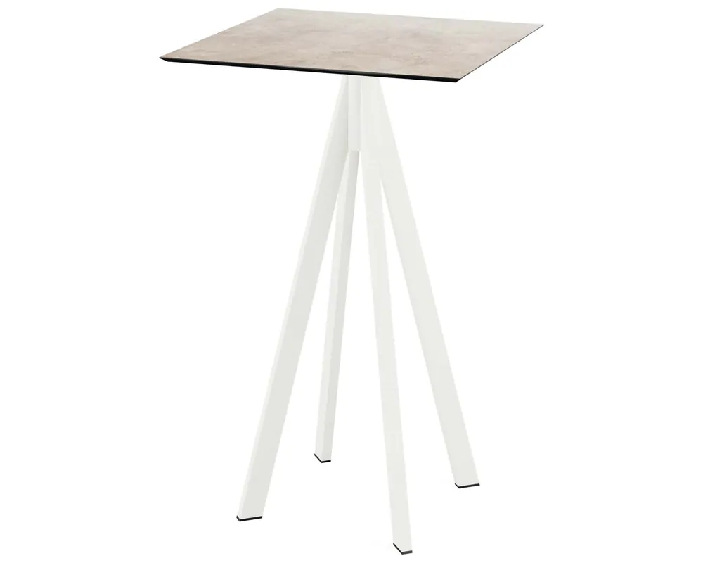 Actieprijs Infinity statafel wit frame + Moonstone HPL tafelblad 70x70cm