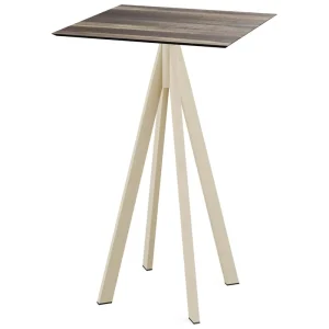 Infinity statafel zand frame + Tropical Wood HPL tafelblad 70x70cm Koop Online