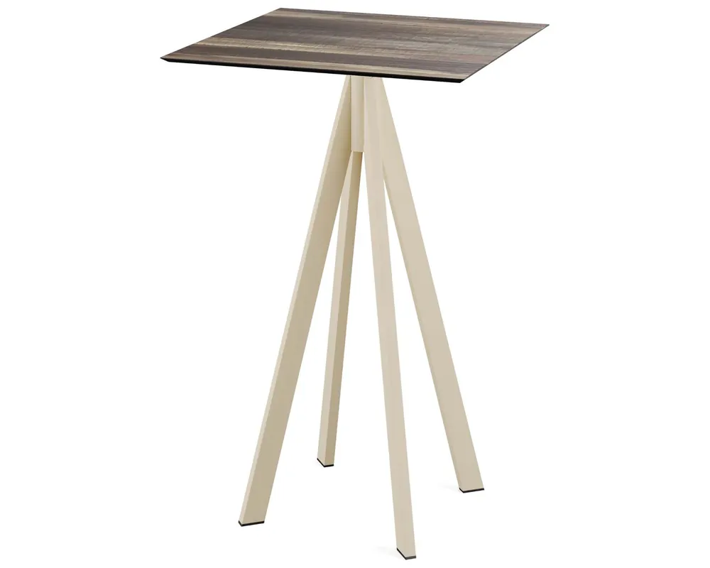 Infinity statafel zand frame + Tropical Wood HPL tafelblad 70x70cm Koop Online