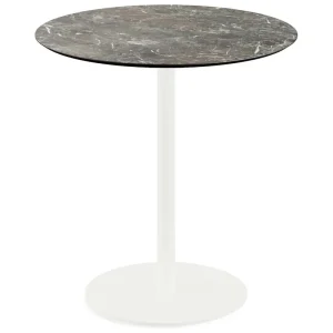 Favoriet Urban terrastafel wit frame + Galaxy Marble HPL tafelblad Ø70cm