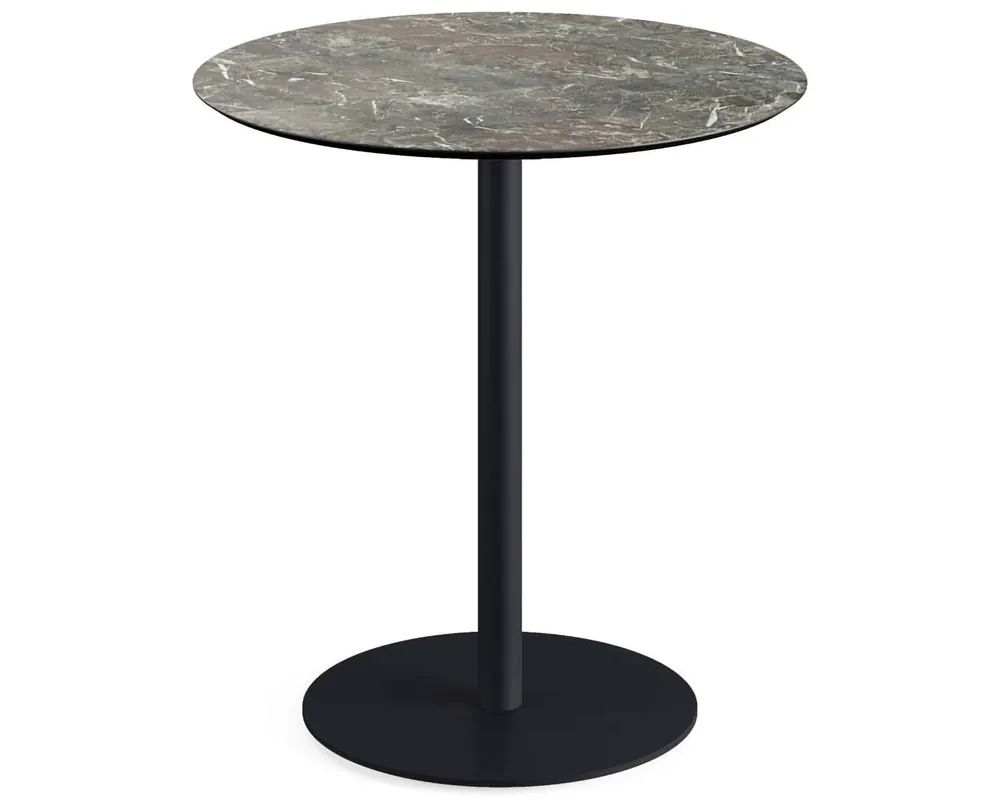 Urban terrastafel zwart frame + Galaxy Marble HPL tafelblad Ø70cm Korting