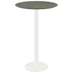 Finale Uitverkoop Urban statafel wit frame + Midnight Marble HPL tafelblad Ø70cm