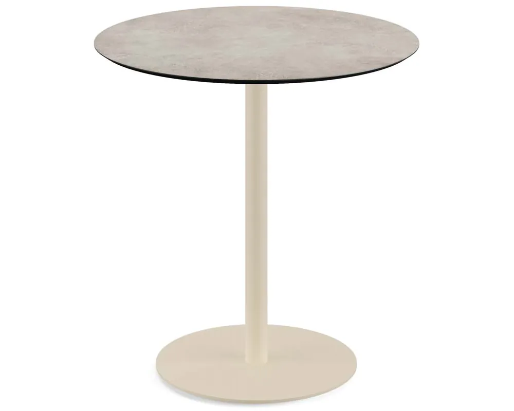 Urban terrastafel zand frame + Moonstone HPL tafelblad Ø70cm Bestel Nu