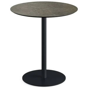 Urban terrastafel zwart frame + Midnight Marble HPL tafelblad Ø70cm Dagaanbieding