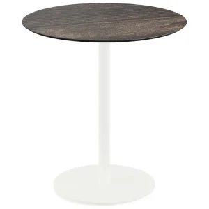 Nu Kopen Urban terrastafel wit frame + Riverwashed Wood HPL tafelblad Ø70cm