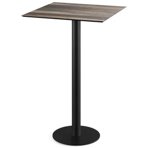 Urban statafel zwart frame + Tropical Wood HPL tafelblad 70x70cm Aanbieding