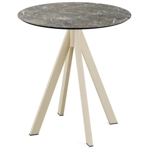 Bestel Nu Infinity terrastafel zand frame + Galaxy Marble HPL tafelblad tafelblad Ø70cm