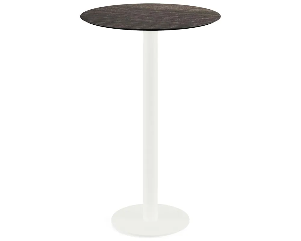 Aanbieding Urban statafel wit frame + Riverwashed Wood HPL tafelblad Ø70cm