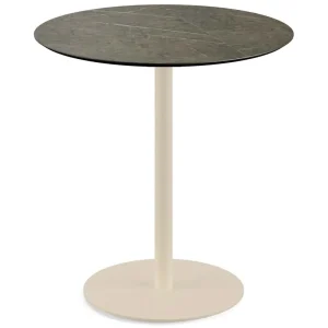 Veilige Betaling Urban terrastafel zand frame + Midnight Marble HPL tafelblad Ø70cm