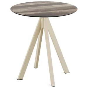 Infinity terrastafel zand frame + Tropical Wood HPL tafelblad tafelblad Ø70cm Dagaanbieding