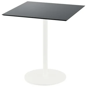Rechtstreeks Van De Fabrikant Urban terrastafel wit frame + Zwart HPL tafelblad 70x70cm
