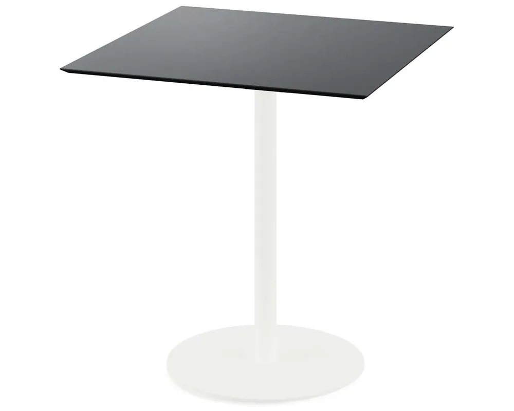 Rechtstreeks Van De Fabrikant Urban terrastafel wit frame + Zwart HPL tafelblad 70x70cm