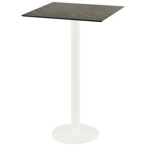 Koop Vandaag Urban statafel wit frame + Midnight Marble HPL tafelblad 70x70cm